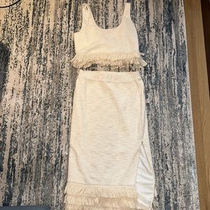 Saylor two piece fringe outfit -S NWOT